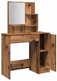 öltözőasztal tükörrel régi fa 86,5x35x136 cm