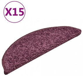 15 db sötétlila lépcsőszőnyeg 56 x 17 x 3 cm