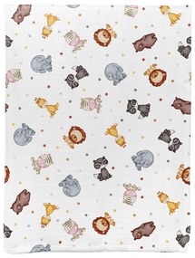 Fehér muszlin gyerek takaró 75x100 cm Zoo – Mijolnir