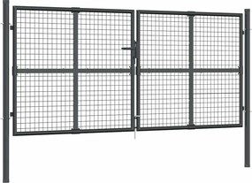vidaXL antracit színű horganyzott acél hálós kerti kapu 300 x 125 cm