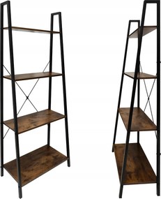 Ipari Könyvespolc Loft Álló Létra Fém 4 Polcos