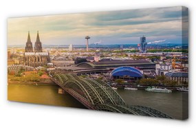 Canvas képek Németország panoráma folyó híd 100x50 cm