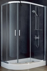 Besco Modern 185 zuhanykabin 100x80 cm félkör alakú króm fényes/grafit üveg MA-100-80-G