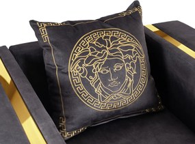 PALLAZO 1S fotel, fekete/arany