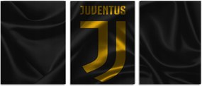 Falikép Juventus Juve Torino 3 db triptichon címer arany 40x90 cm