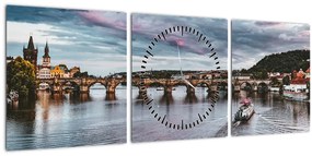 Károly-híd képe (órával) (90x30 cm)
