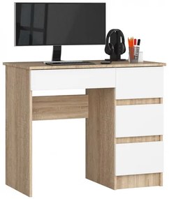 A7 Számítógép asztal (sonoma tölgy/ fehér, jobb oldali kivitel)