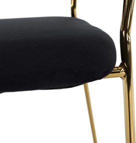 Design étkezőszék, fekete Velvet szövet/gold króm arany, DASMIN TYP 1
