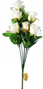 Elegáns Csokor 9 Mesterséges Fehér Rózsa Magasság 48 cm Kiegészítő Dekoráció