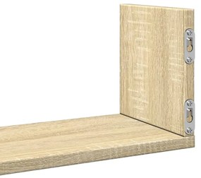 3 db sonoma tölgy színű szerelt fa fali polc 58 x 18 x 18 cm