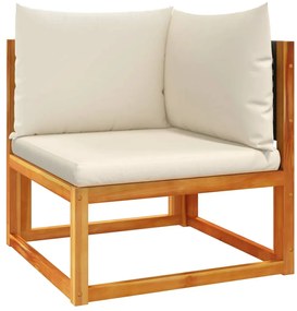 vidaXL kerti sarokkanapé párnákkal akácfa és rattan