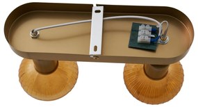 Kerek mennyezeti spotlámpa arany színű, borostyánsárga üveggel, 2 fényforrás - Teddy