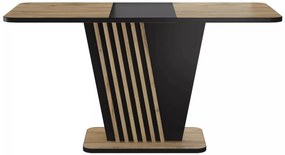 Nevio bővíthető étkezőasztal tölgy/fekete 125-170 cm
