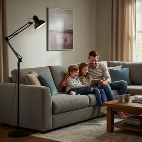 Rugalmas ĂĄllĂłlĂĄmpa AURIQ 1xE27/60W/230V 184 cm fekete