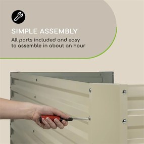 Blumfeldt High Grow Straight, magaságyás, 180 x 60 x 90 cm, 970 l, cinkelt acél, bézs