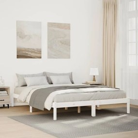 fehér tömör fenyő extra hosszú ágykeret matrac nélkül 140x210cm