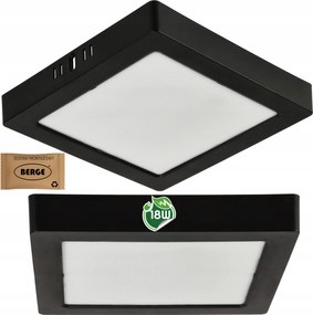 Plafon Led Mennyezeti Lámpa Falra szerelhető 18W 1980lm 4000K Fekete Négyzet