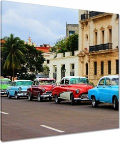 Vászonkép 80x80 Kubai autók