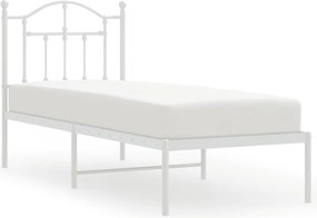 vidaXL fehér fém ágykeret matrac nélkül fejtámlával 180 x 200 cm