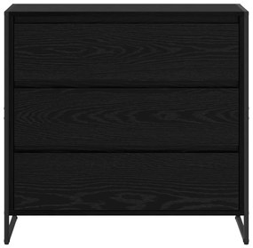 Széf fiókkal Fekete tölgy 79 x 36 x 75.5 cm Faanyag