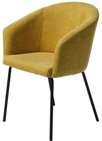 Mustársárga kárpitozott karfás étkezőfotel Easton – Unique Furniture