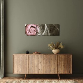 Kép - Absztrakt rózsa világos rózsaszín (órával) (90x30 cm)