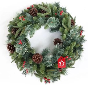 Karácsonyi koszorú Díszített 50 LED 60 cm