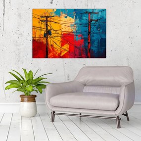 Kép - Absztrakt elektromos vezetékek (90x60 cm)