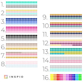INSPIO Pöttyös falmatrica - Arany-rózsaszín golyócskák