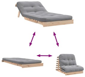 tömör fenyőfa futon kanapéágy matraccal 90 x 206 x 11 cm