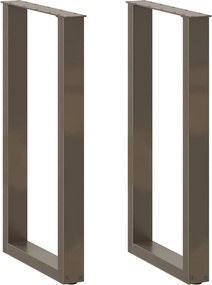 vidaXL 2 db U alakú bárasztalláb natúr acélból 40x(90-91) cm