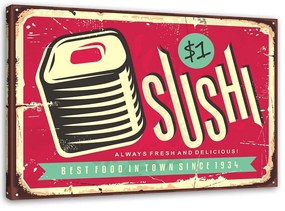 Gario Vászonkép Tábla retro sushi Méret: 60 x 40 cm