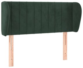 sötétzöld bársony fejtámla szárnyakkal 103x23x78/88 cm