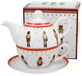 Porcelán egyszemélyes teázó szett 300ml, dobozban, Christmas Nutckracker