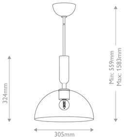 Alora Mood ALM-JUDE-P-GD-CL - Csillár rúdon JUDE 1xE27/60W/230V réz