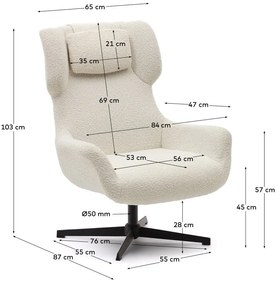 Krémszínű fotel Zalina – Kave Home