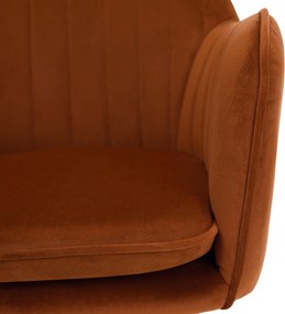 Design fotel, terrakotta Velvet szövet, AURIL