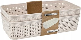 Tárolókosár Műanyag Bézs 2 Db-os Szett 25 X 13,5 X 6 CM