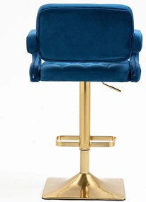 HR8403KW Tengerkék modern velúr szék arany lábbal