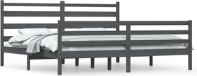 vidaXL szürke tömör fenyőfa ágykeret 200 x 200 cm