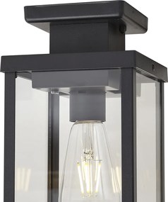 Modern kültéri mennyezeti lámpa fekete mozgásérzékelővel IP44 - Rotterdam