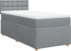 vidaXL világosszürke szövet rugós ágy matraccal 100 x 200 cm