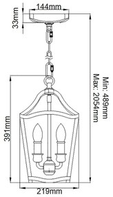 Feiss FE-YARMOUTH-3P - Csillár láncon YARMOUTH 3xE14/60W/230V