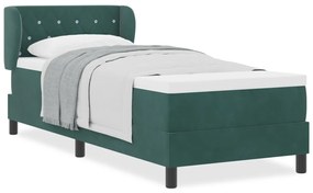 Boxspring Ágy Matraccal Sötét Zöld 80x200 cm - Bársony