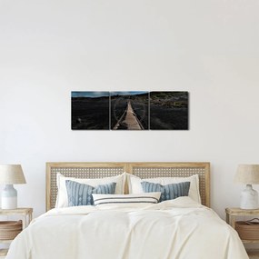 Egy kép a fa útról alkonyatkor (órával) (90x30 cm)
