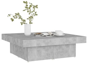Betonszürke szerelt fa dohányzóasztal 90 x 90 x 28 cm