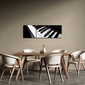 Zongora billentyű képe (órával) (90x30 cm)