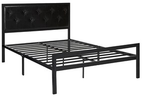 Hanna fém ágykeret ajándék ágyráccsal, több méretben és színben-Fekete 160x200 cm-es-fekete