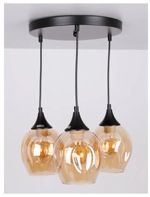 Fekete függőlámpa üveg búrával Aspa – Candellux Lighting