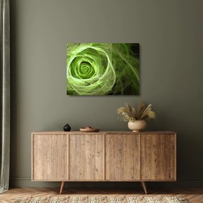 Üveg kép - Absztrakt rózsa zöld (70x50 cm)